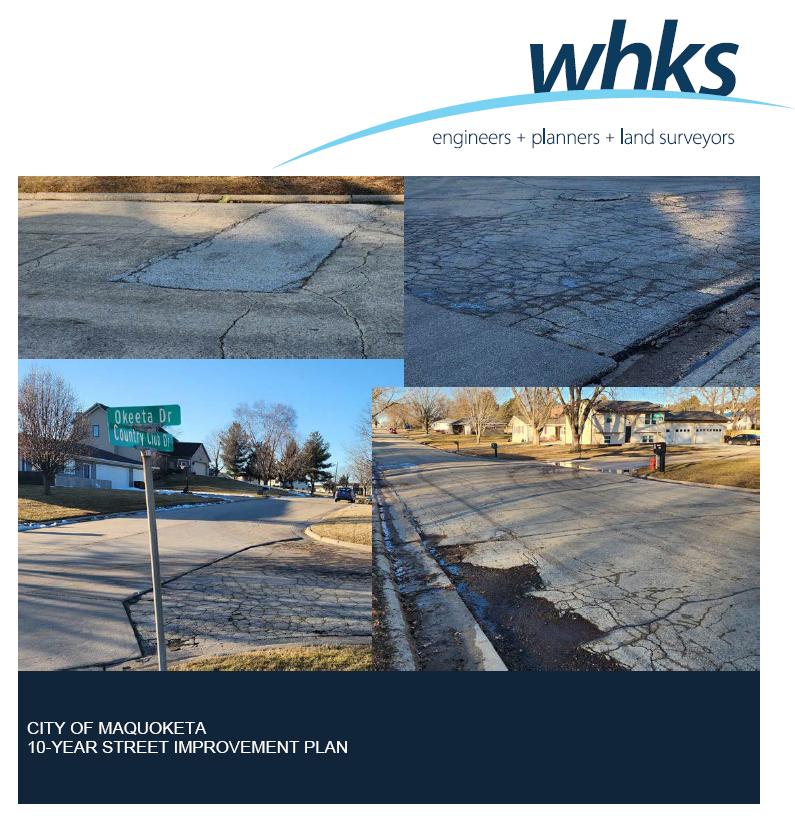 WHKS 10-Year Street Plan cover. Picture of crumbling street.